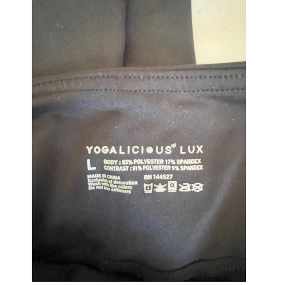 YOGALICIOUS LUX‎ Women's Black Leggings Size L Athleisure Activewear